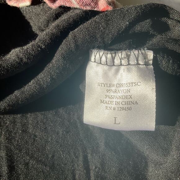 Como Vintage Women’s Long Sleeve Screw Neck T-shirt size L, Black & Red - Picture 7 of 9